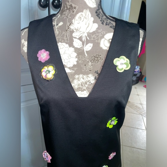 Nicole Miller New York Detail Floral Embellished Dress Sz 8 - Picture 4 of 9